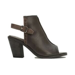 Frye Izzy Artisan Sling Brown Leather Bootie Mule Clog Sandals